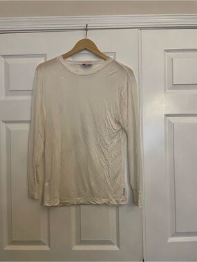Men's Thermasilk Long-Sleeve Crewneck Shirt in Off-White